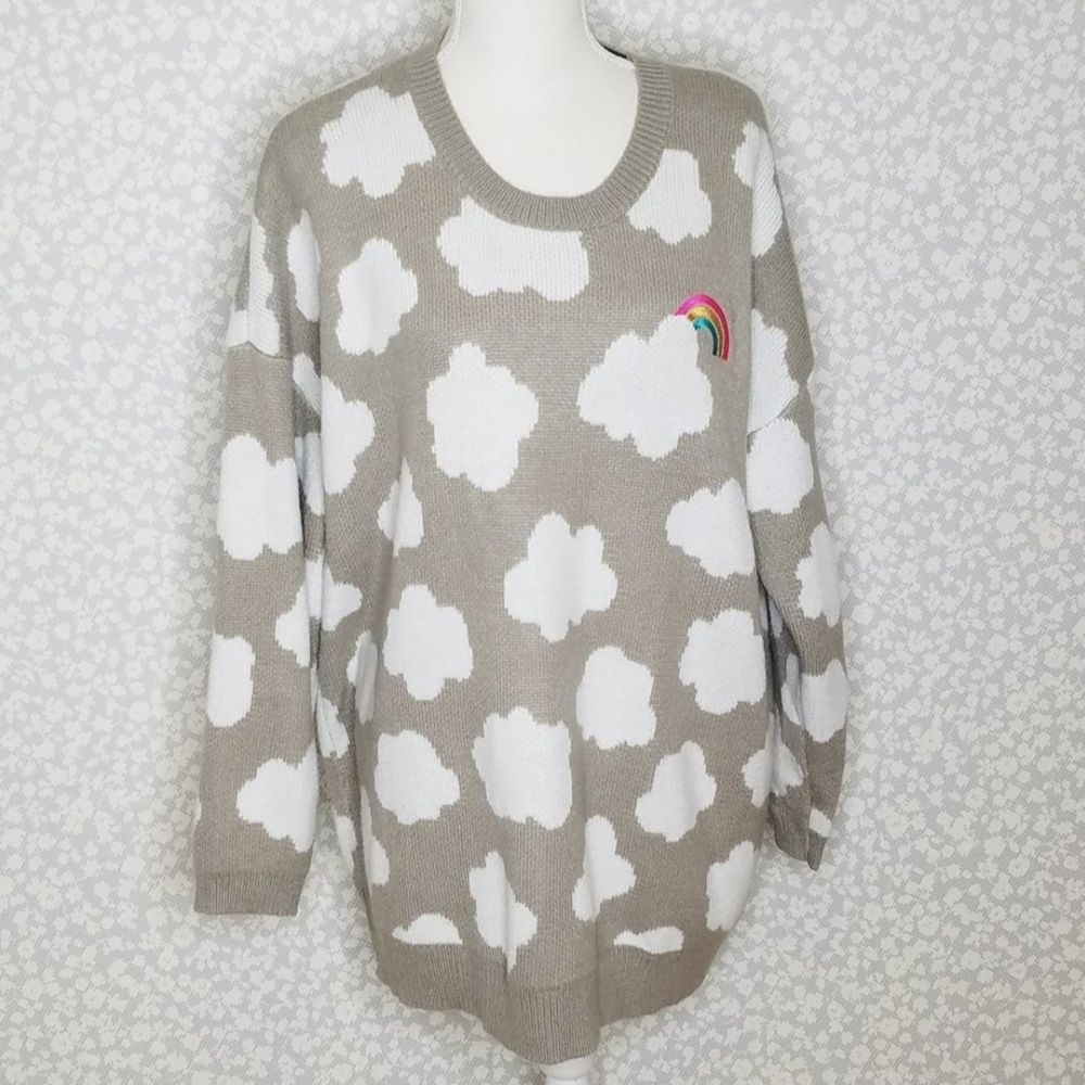 Torrid Beige and White Cloud Sweater